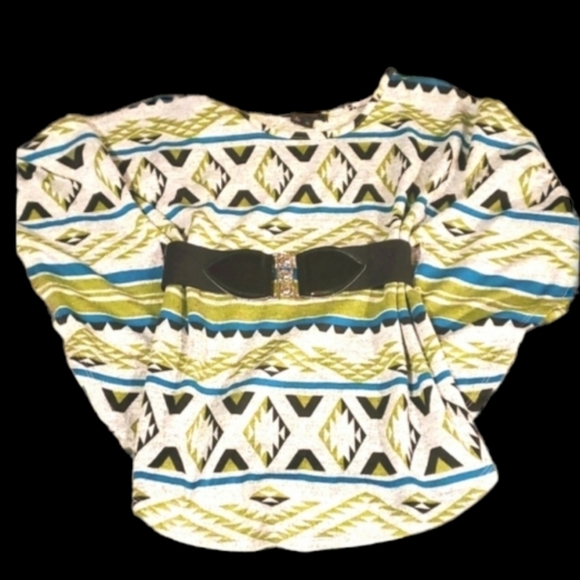 Jr's small winged aztec shirt. Belted - Picture 1 of 8